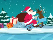 Santa On Wheelie Bike